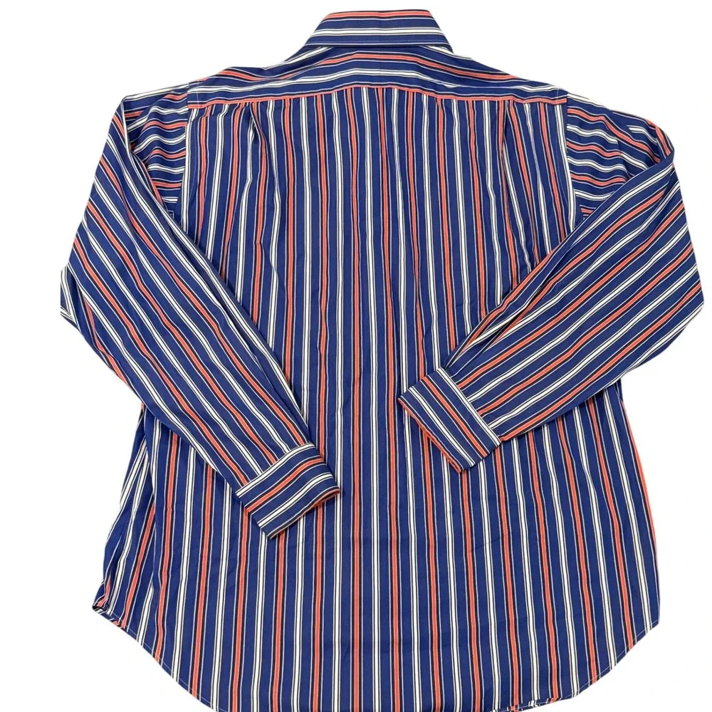 Polo by‎ Ralph Lauren Men's Striped Button-Up Shirt Regent Classic Fit Large